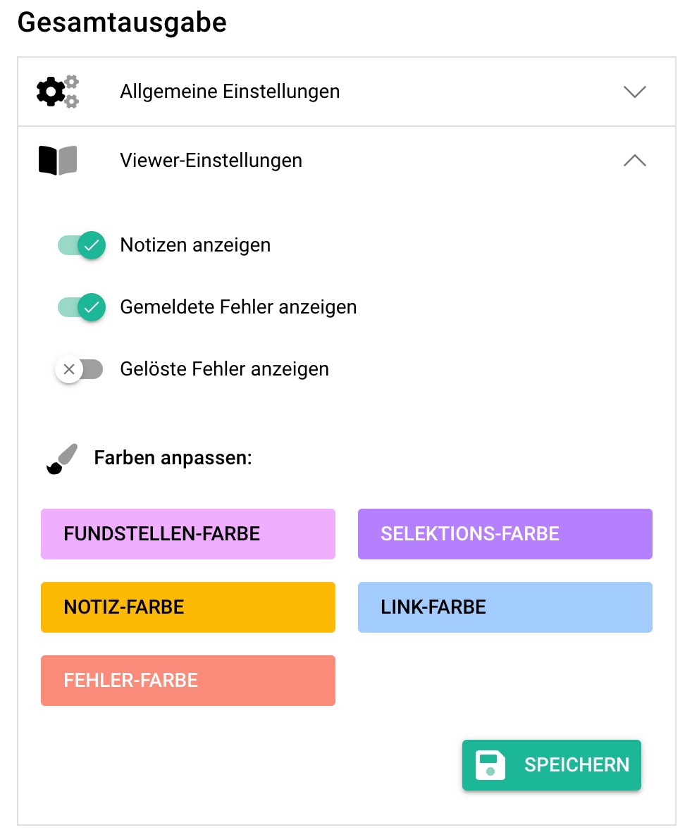 Vierwer-Einstellungen