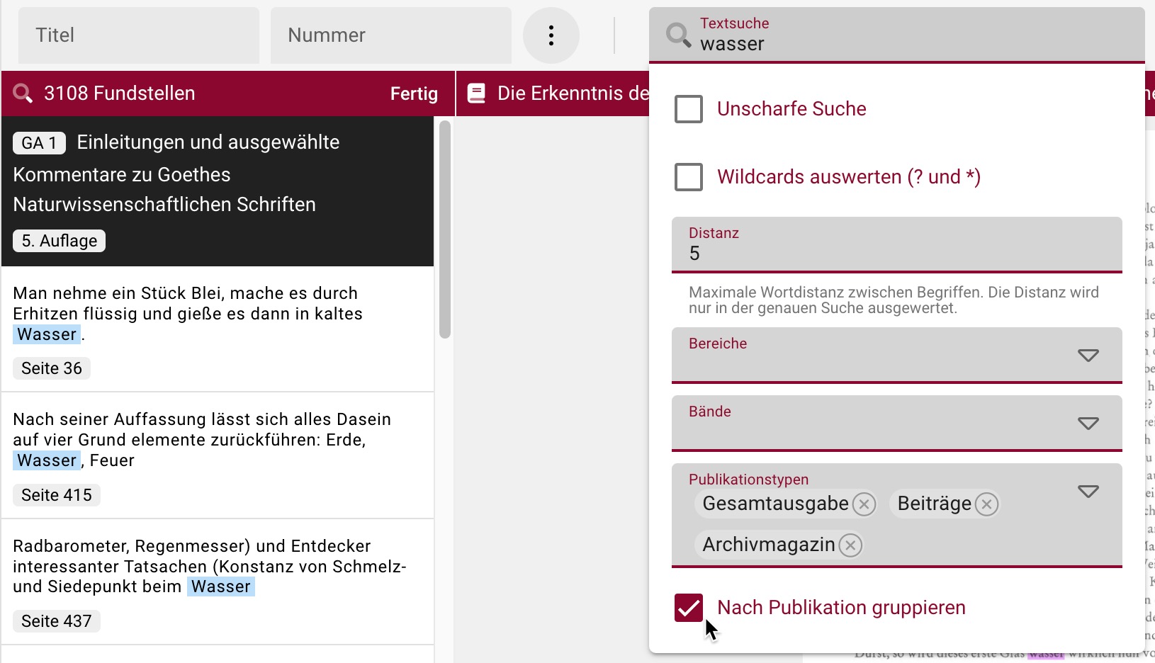 Suchresultate gruppiert