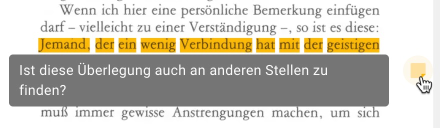 Tooltip mit Notiztext