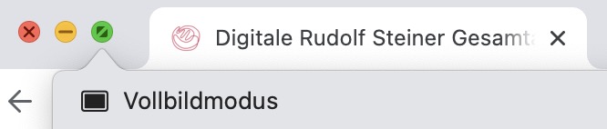 Vollbild-Modus des Betriebssystems